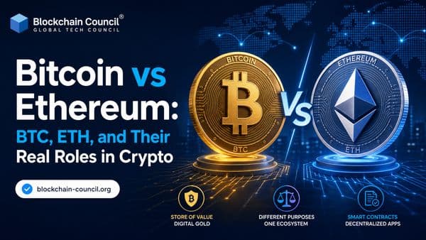 Bitcoin vs Ethereum: BTC, ETH, and Their Real Roles in Crypto