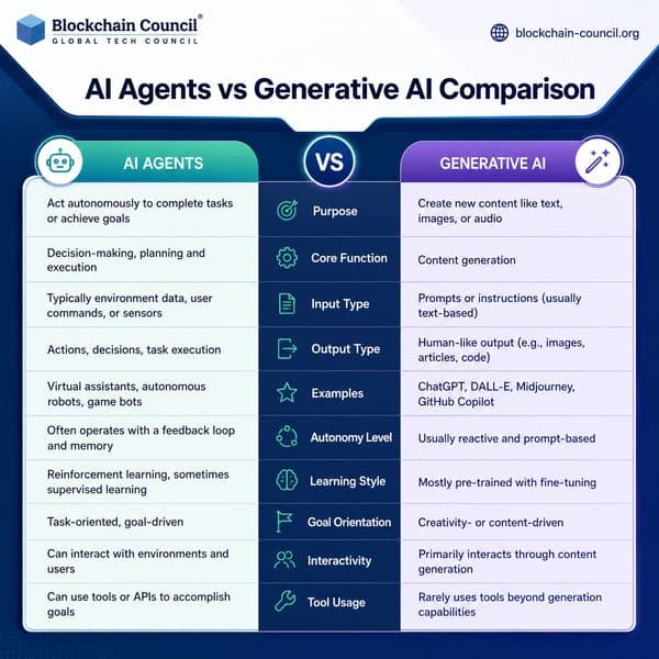 AI Agents vs Generative AI Comparison