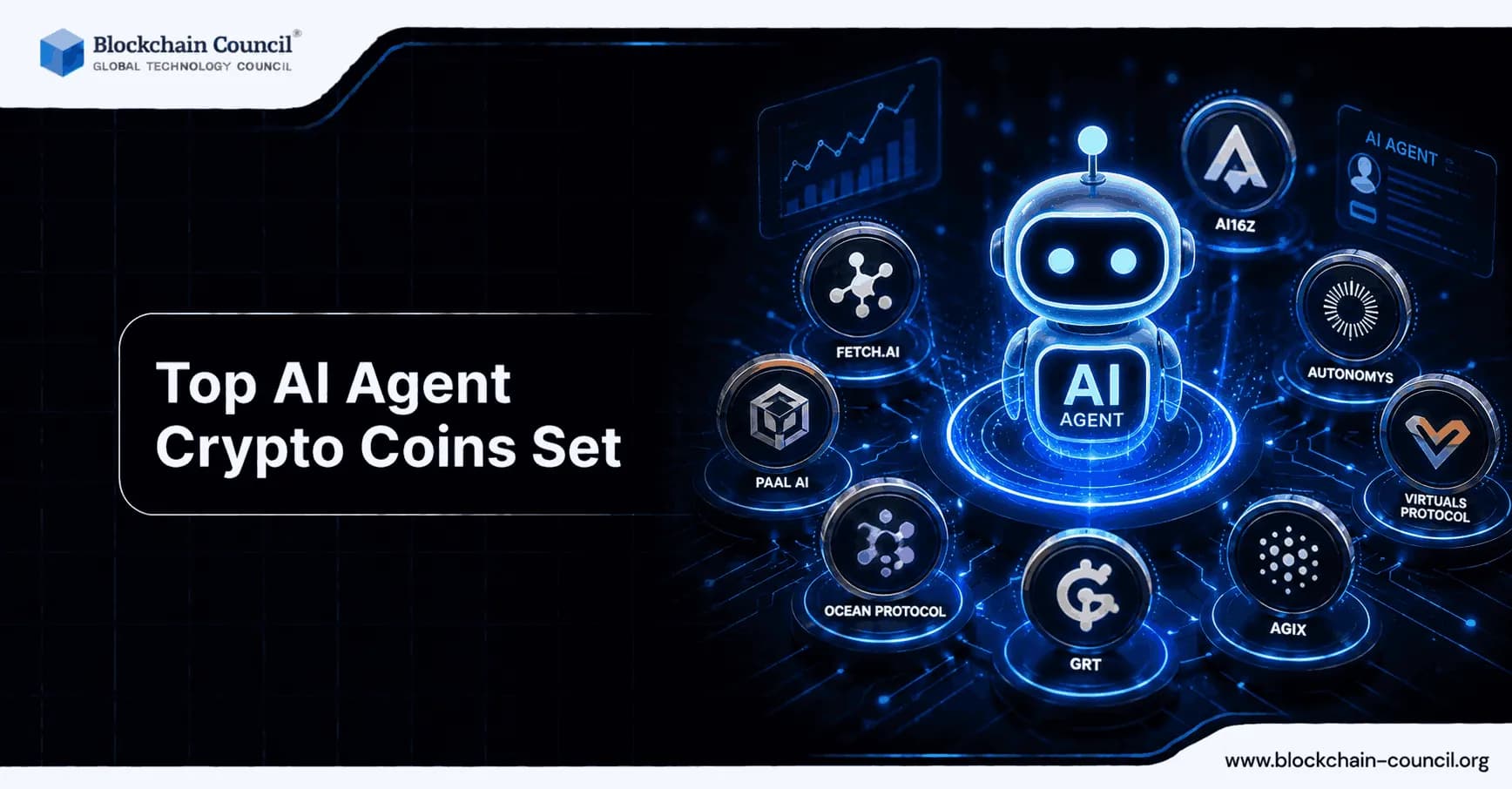 Top AI Agent Crypto Coins Set