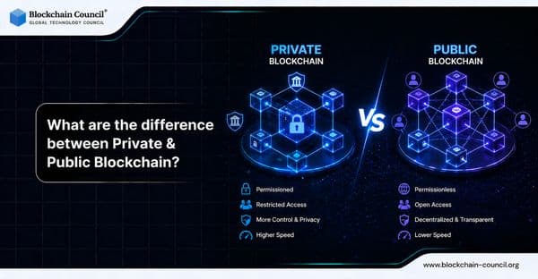 What are the difference between Private & Public Blockchain?