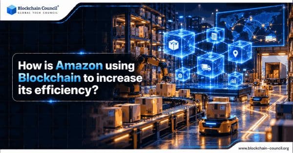 How is Amazon using Blockchain to increase its efficiency?