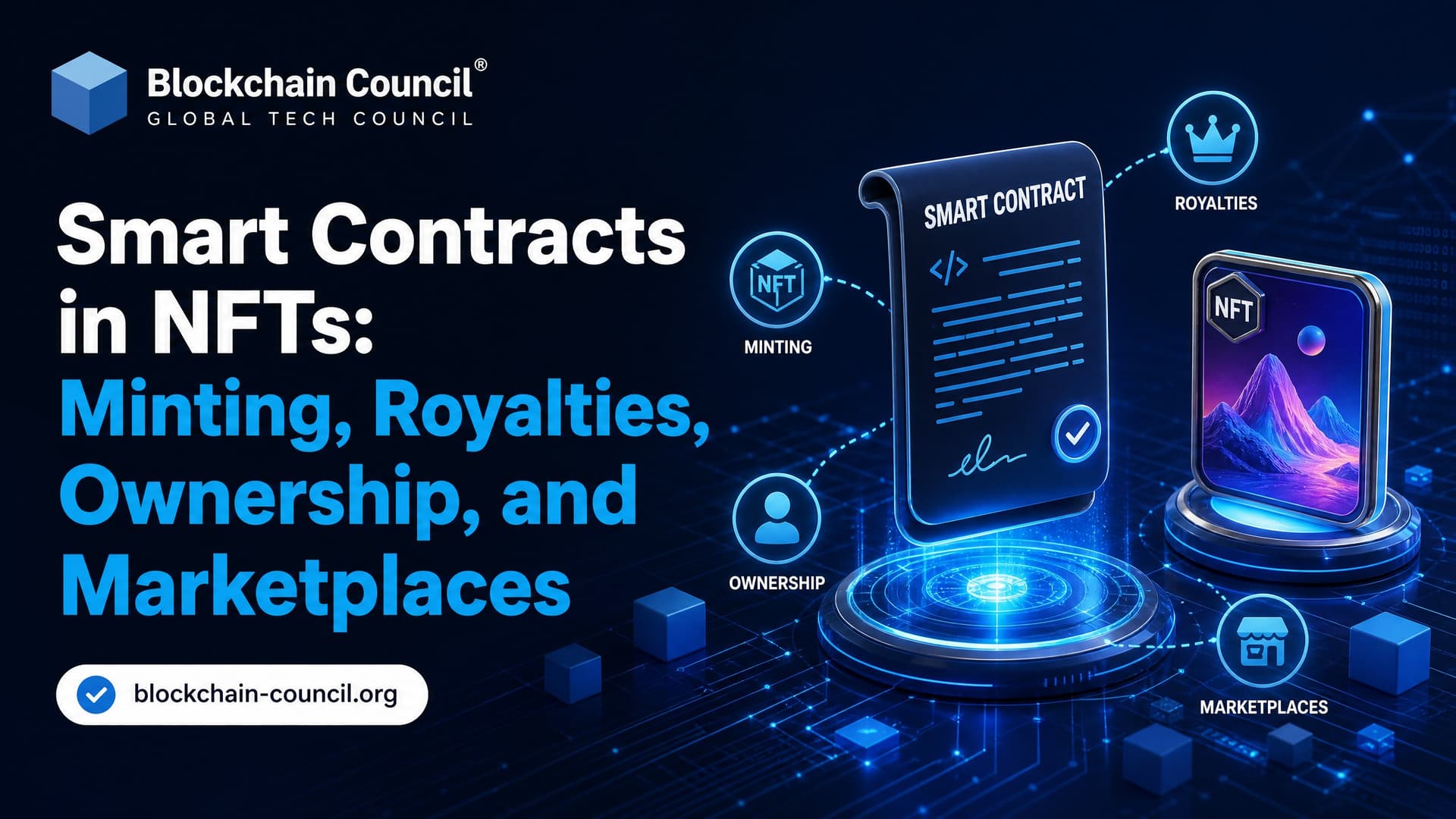 Smart Contracts in NFTs: Minting, Royalties, Ownership, and Marketplaces