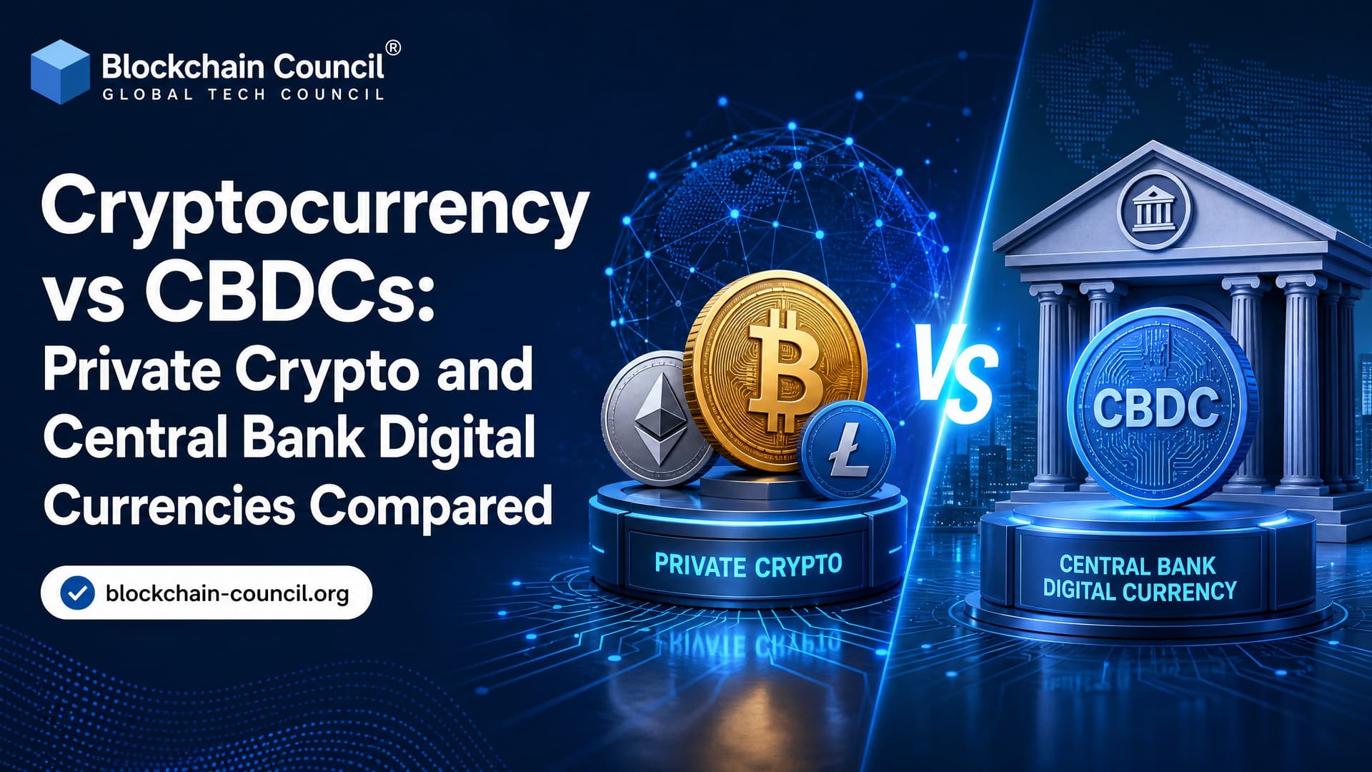 Cryptocurrency vs CBDCs: Private Crypto and Central Bank Digital Currencies Compared