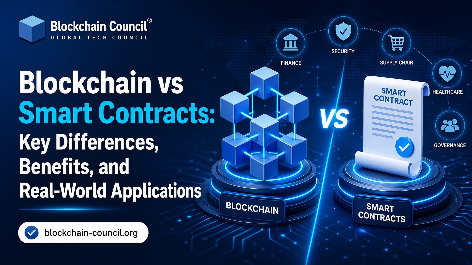 Blockchain vs Smart Contracts: Key Differences, Benefits, and Real-World Applications