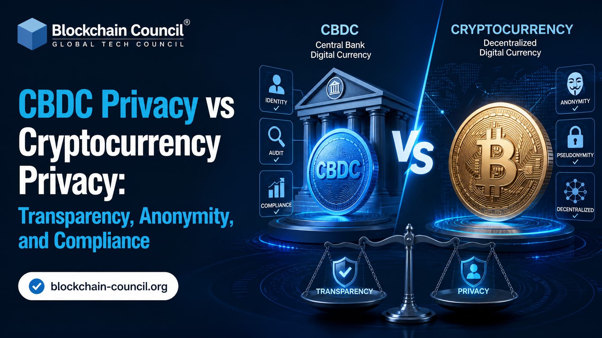 CBDC Privacy vs Cryptocurrency Privacy: Transparency, Anonymity, and Compliance