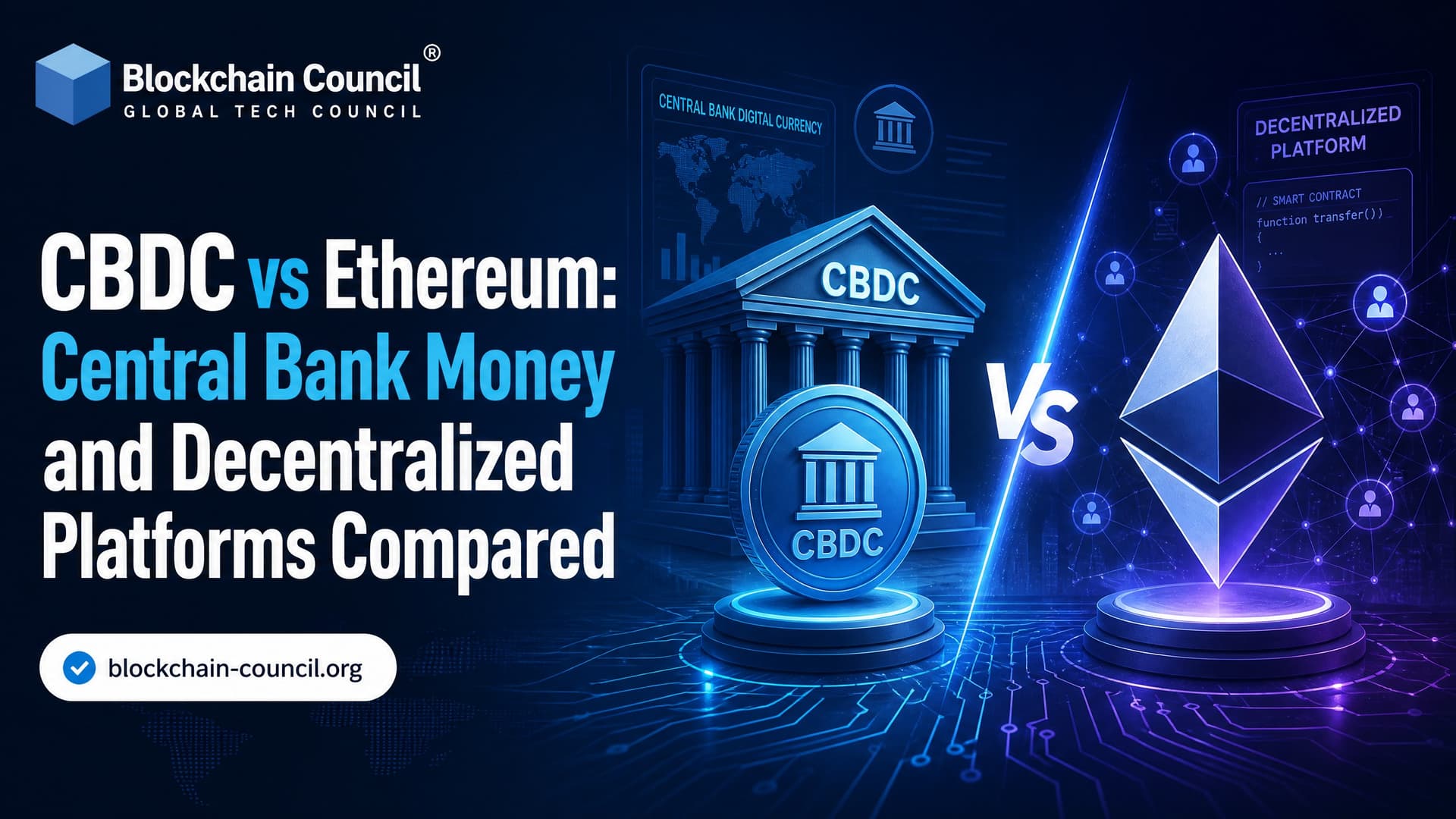 CBDC vs Ethereum: Central Bank Money and Decentralized Platforms Compared