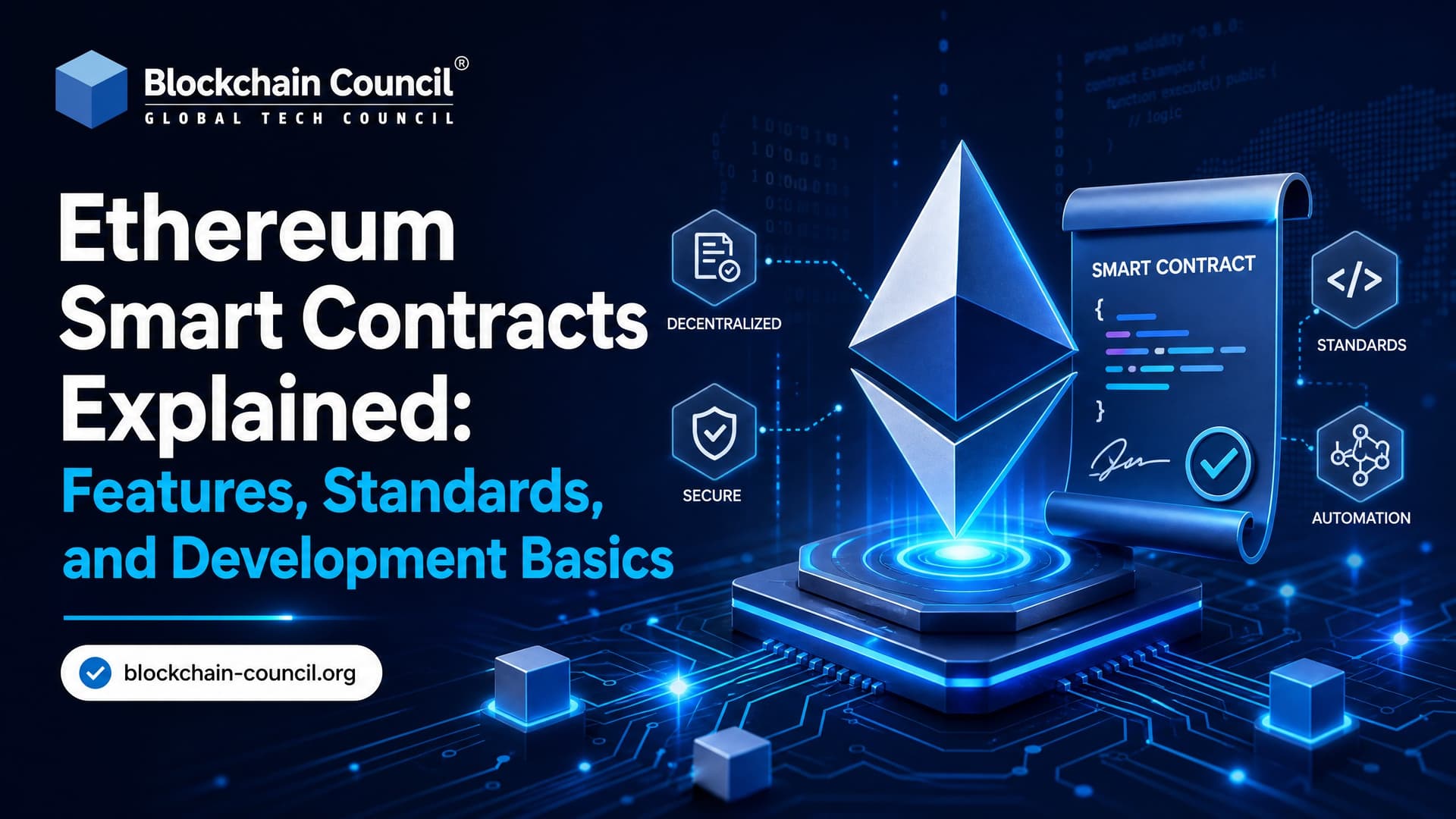 Ethereum Smart Contracts Explained: Features, Standards, and Development Basics