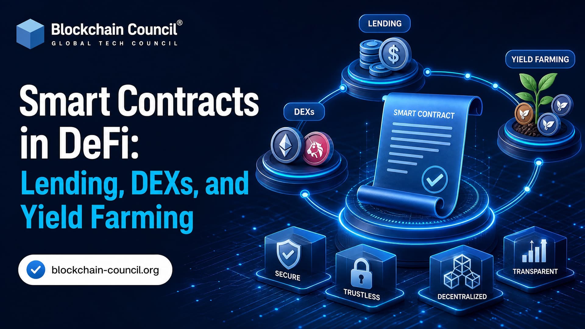 Smart Contracts in DeFi: Lending, DEXs, and Yield Farming