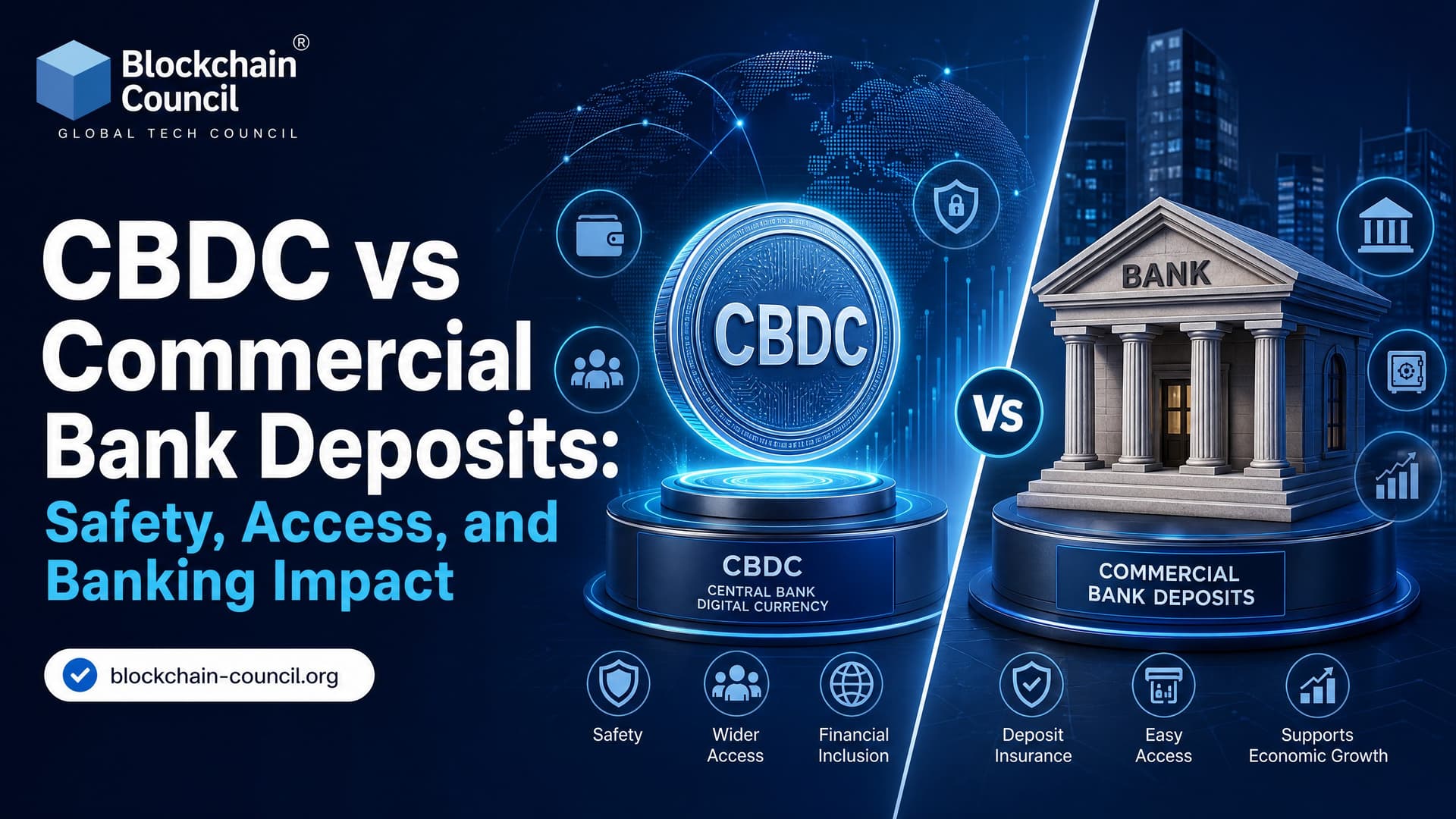 CBDC vs Commercial Bank Deposits: Safety, Access, and Banking Impact