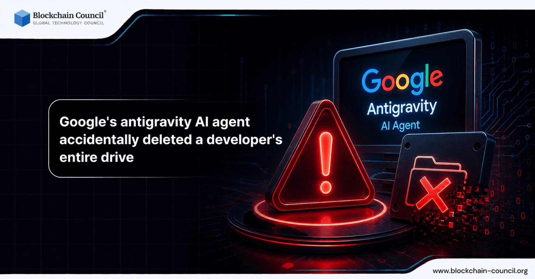 Google's antigravity AI agent accidentally deleted a developer's entire drive