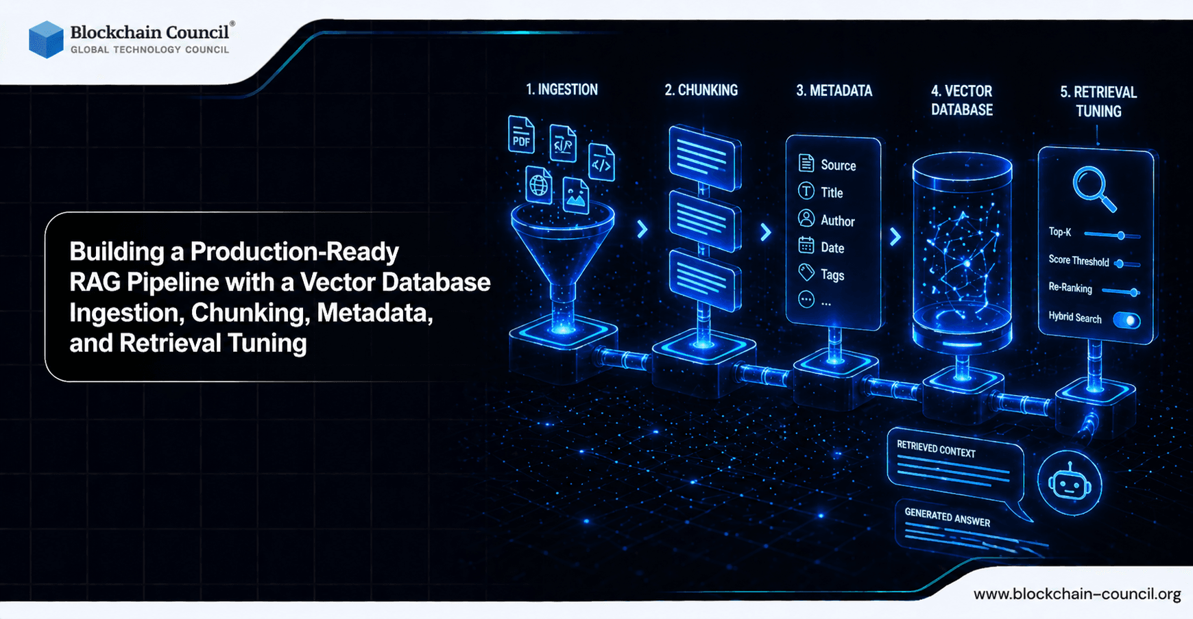 Building a Production-Ready RAG Pipeline with a Vector Database: Ingestion, Chunking, Metadata, and Retrieval Tuning