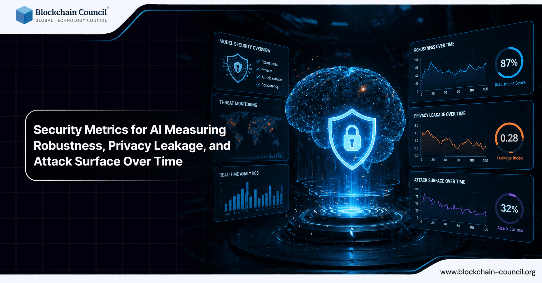 Security Metrics for AI: Measuring Robustness, Privacy Leakage, and Attack Surface Over Time