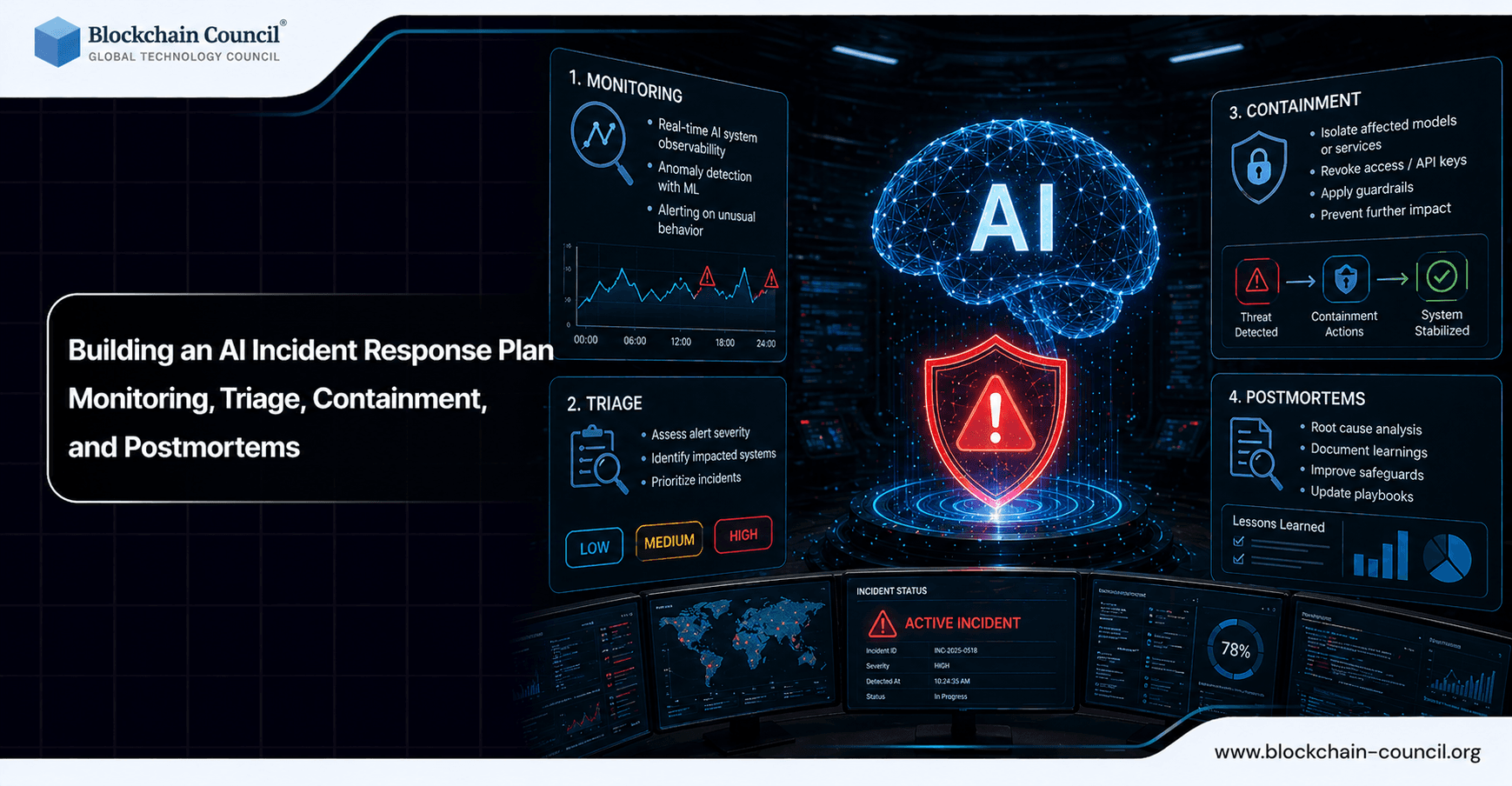 Building an AI Incident Response Plan: Monitoring, Triage, Containment, and Postmortems