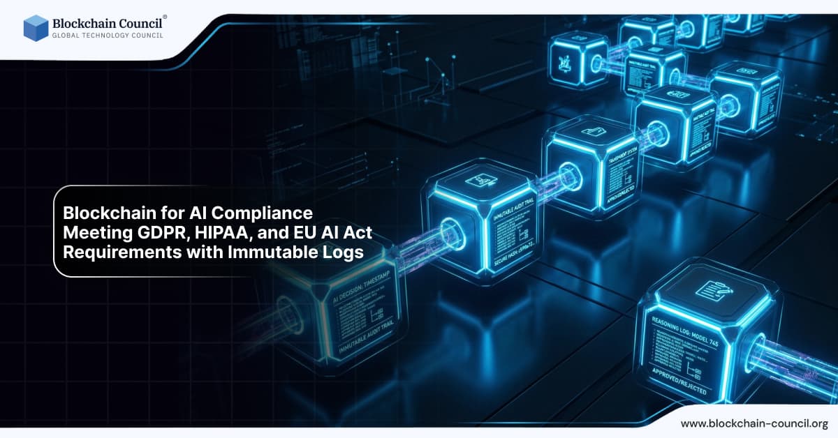 Blockchain for AI Compliance: Meeting GDPR, HIPAA, and EU AI Act Requirements with Immutable Logs