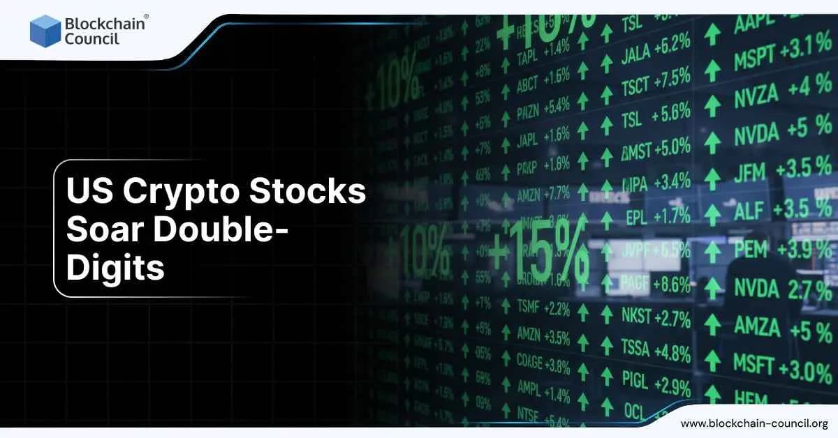 US Crypto Stocks Soar Double-Digits