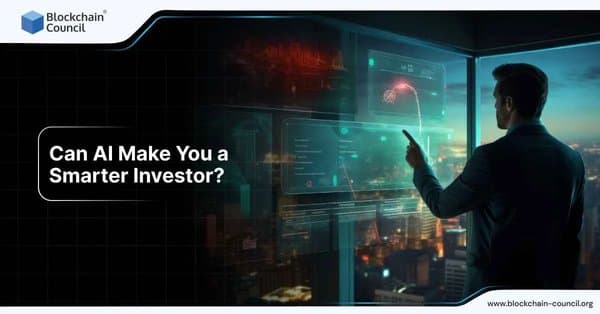 A professional using AI-powered tools to analyze market trends, contemplating how AI can help make smarter investment decisions.