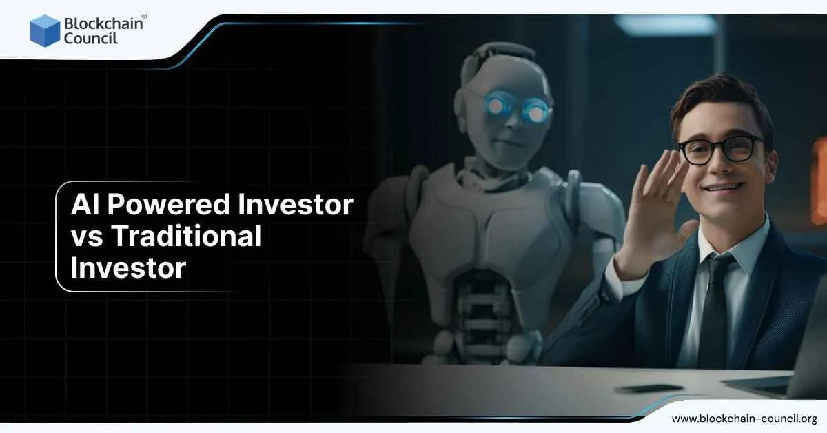 AI powered investor vs traditional investor illustration with robot