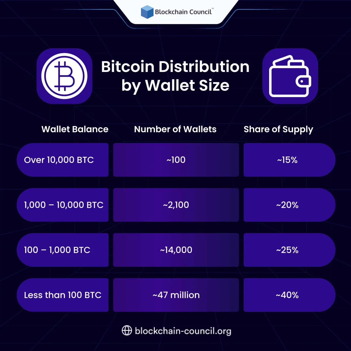 Bitcoin Distribution by Wallet Size