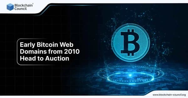 Early Bitcoin web domains from 2010 head to auction, marking digital asset history.