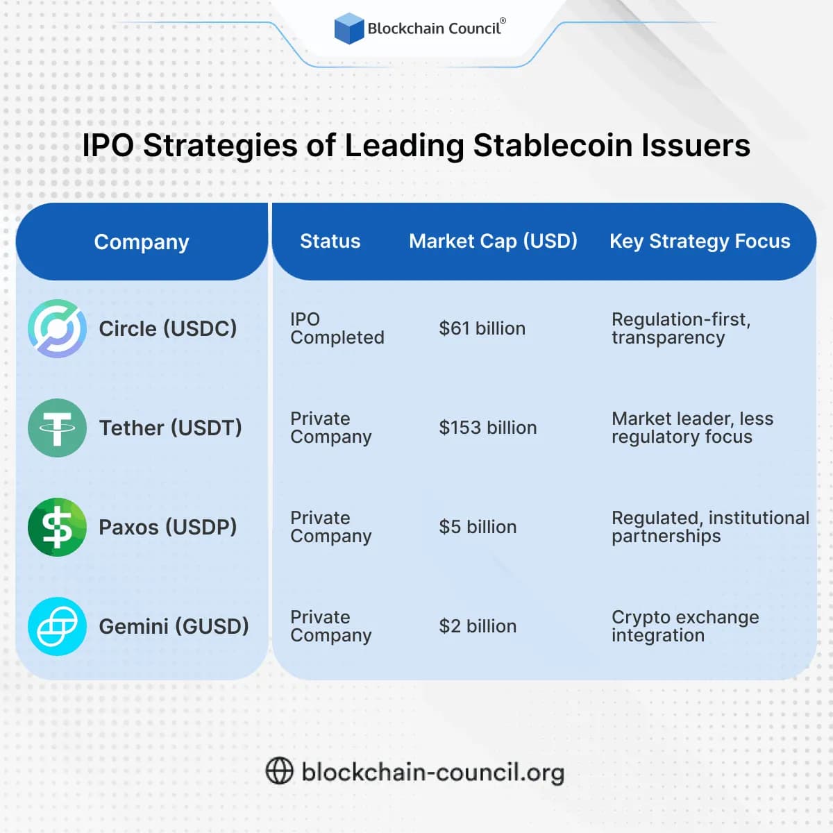 IPO Strategies of Leading Stablecoin Issuers