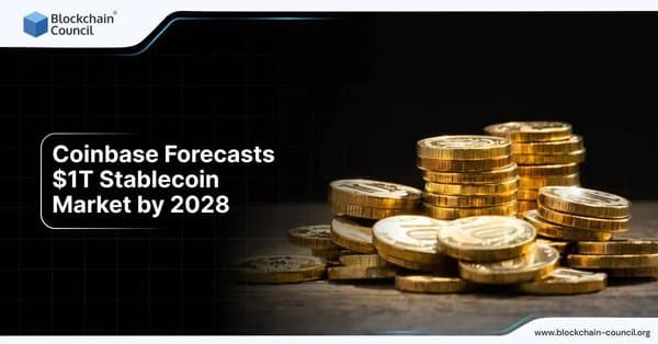 Coinbase predicts $1 trillion stablecoin market by 2028.