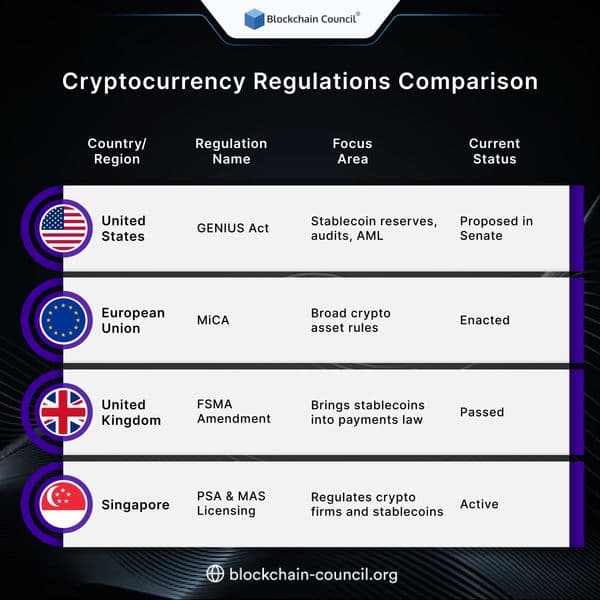 Cryptocurrency Regulations Comparison