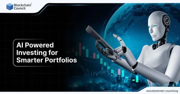AI powered investing for smarter portfolios with futuristic robot