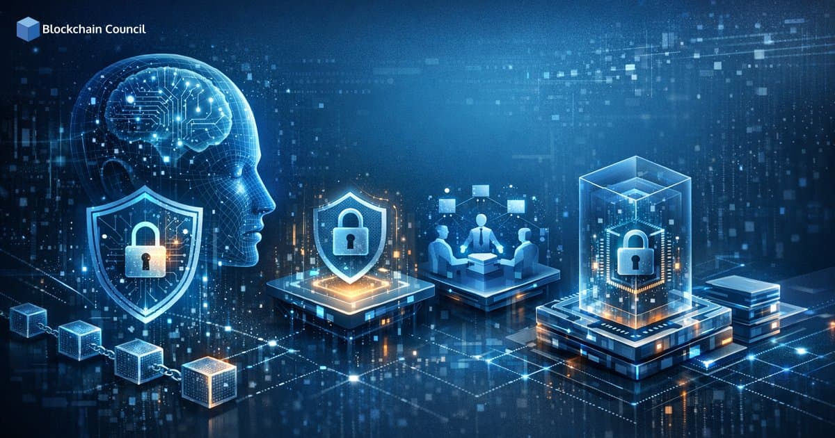 Privacy-Preserving AI with Blockchain: ZK Proofs, MPC, and Secure Enclaves