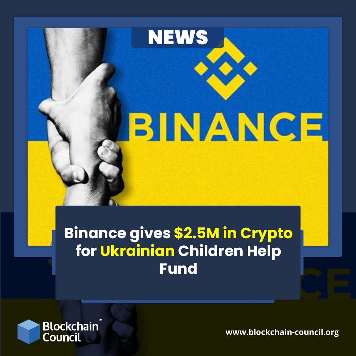 Binance gives $2.5M in Crypto for Ukrainian Children Help Fund