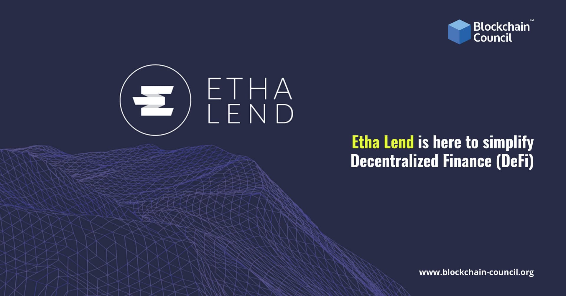 Etha Lend is here to simplify Decentralized Finance (DeFi)