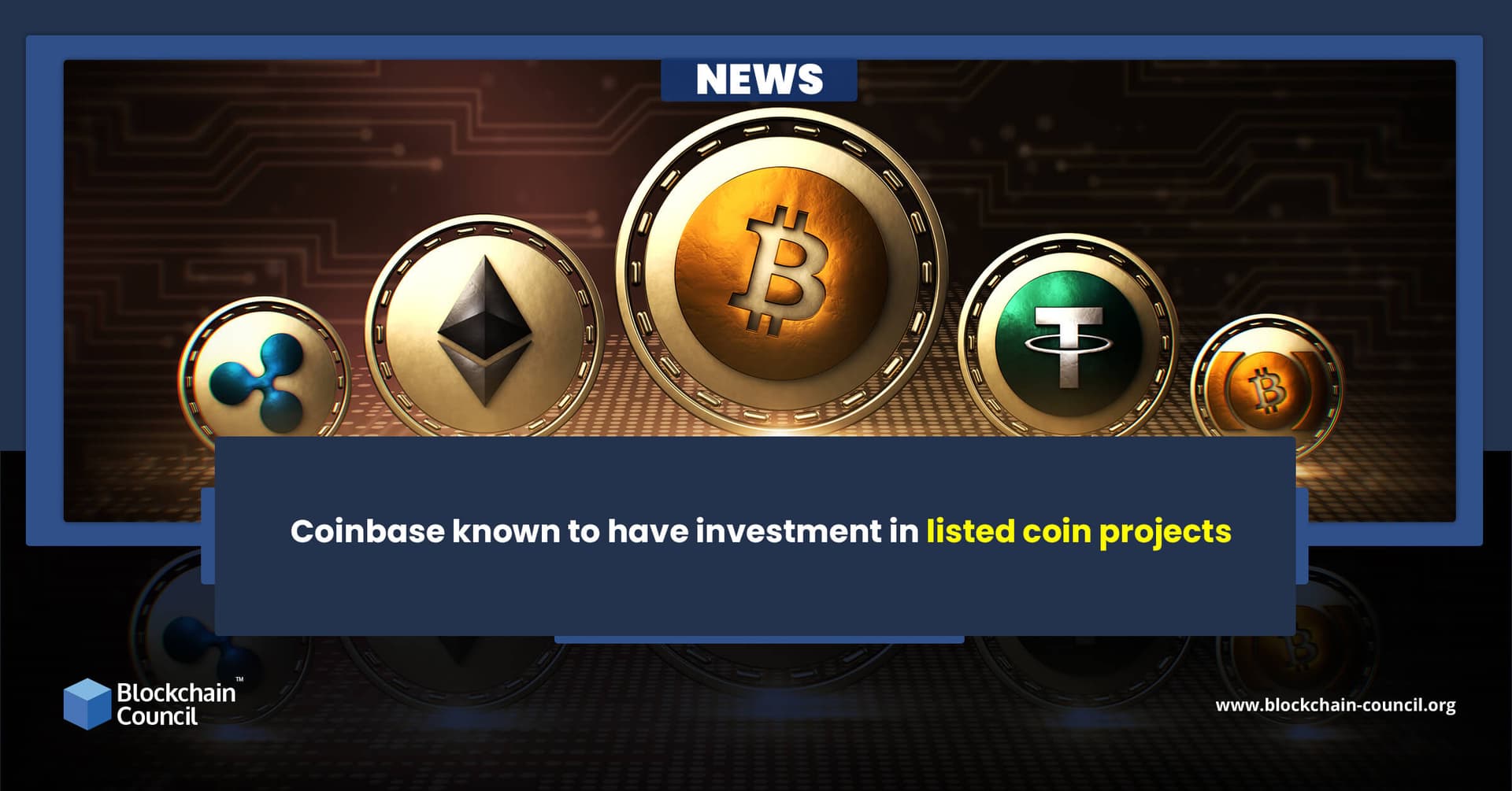 Coinbase known to have investment in listed coin projects news emailer