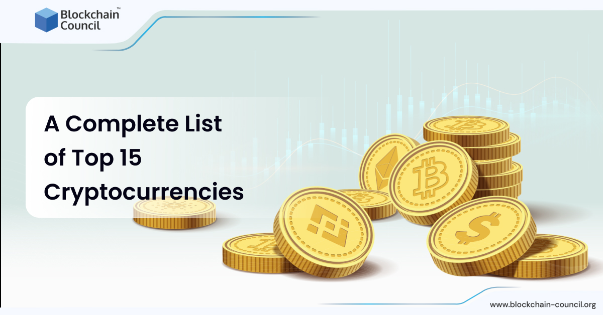 A Complete List of Top 15 Cryptocurrencies