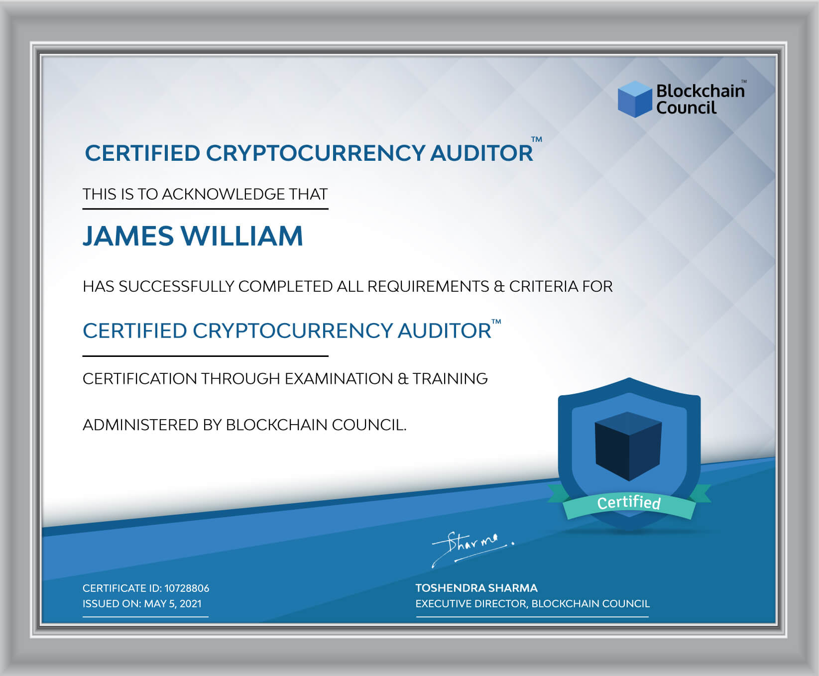 Certified Cryptocurrency Auditor™