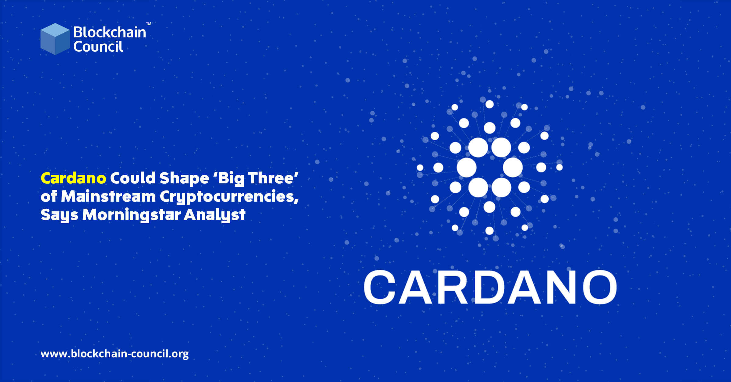 Cardano Could Shape ‘Big Three’ of Mainstream Cryptocurrencies, Says Morningstar Analyst