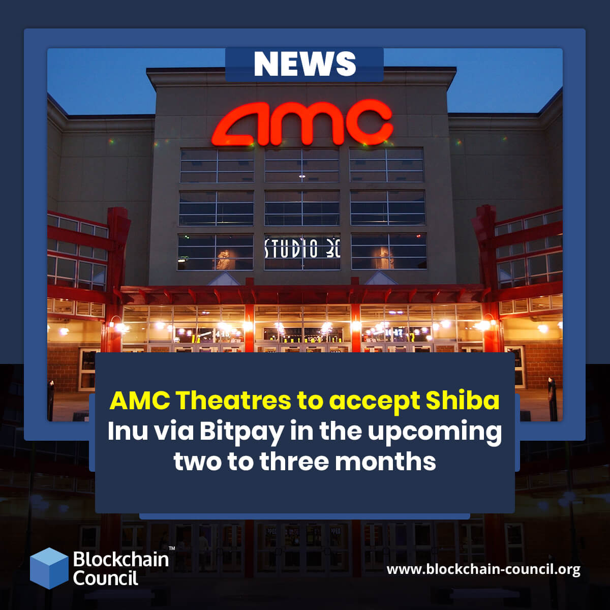 AMC Theatres to accept Shiba Inu via Bitpay in the upcoming two to three months