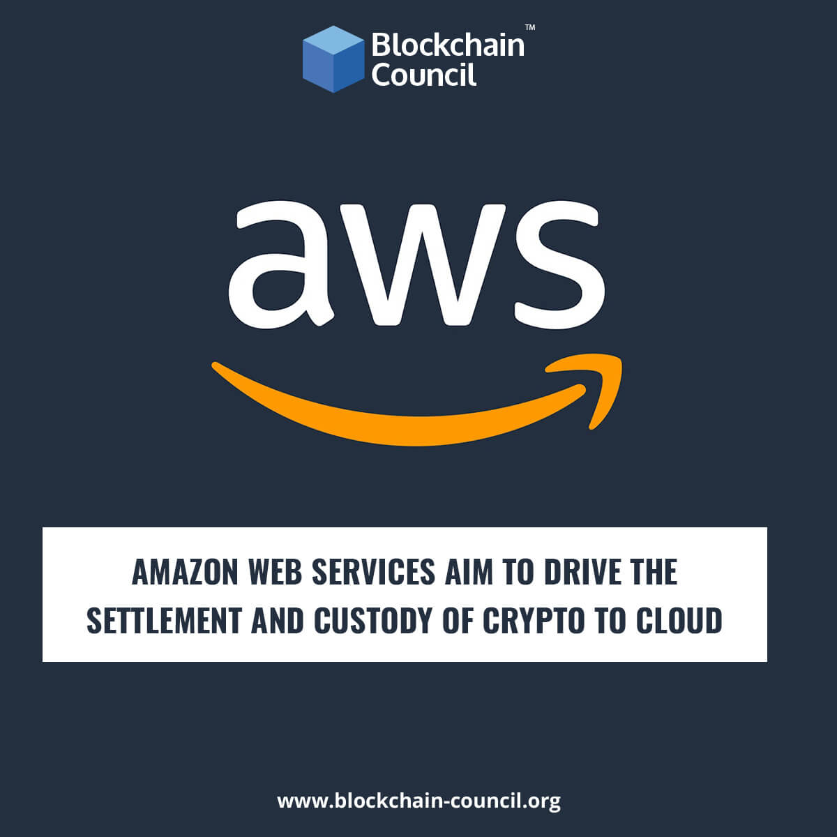 Amazon Web Services Aim To Drive The Settlement And Custody Of Crypto To Cloud