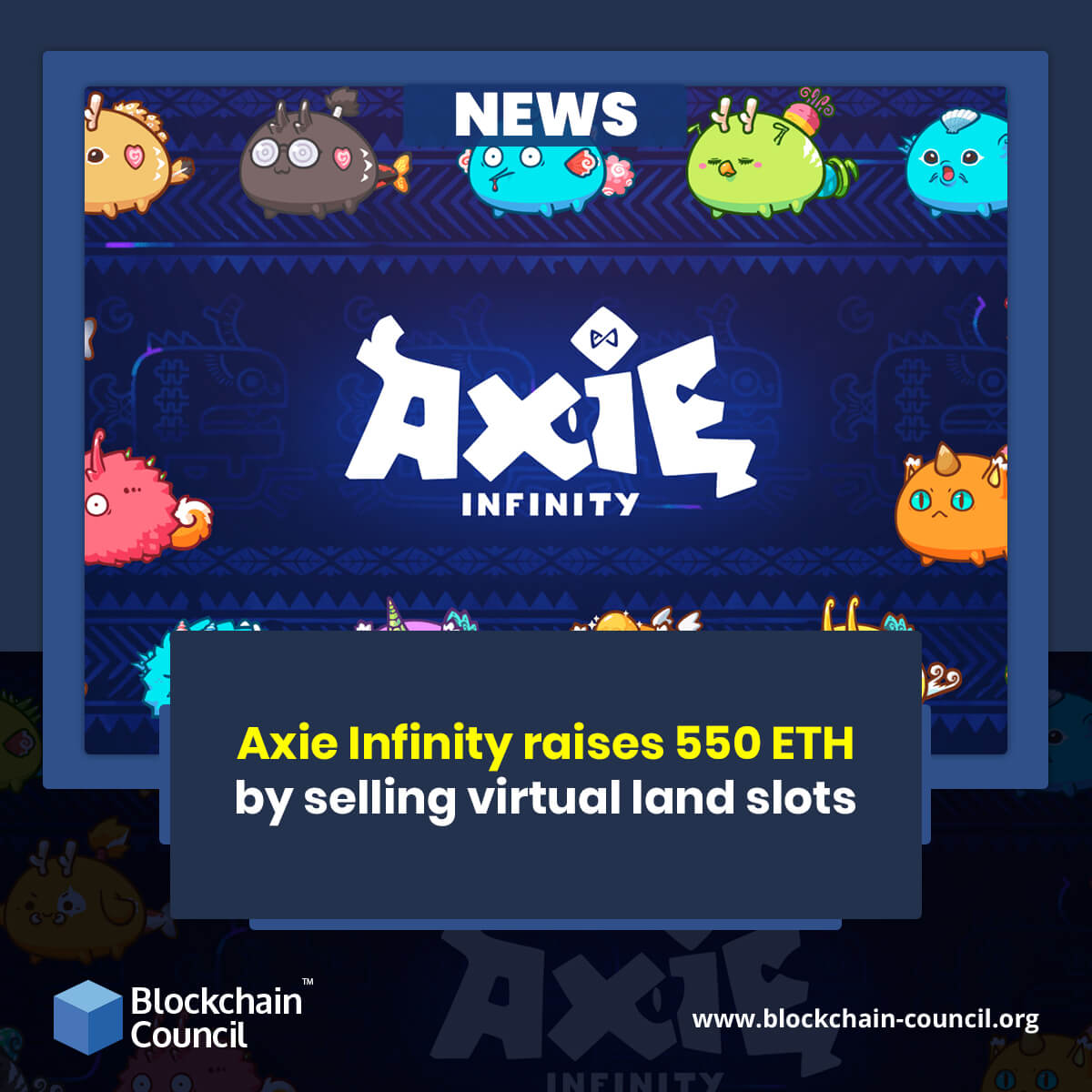Axie Infinity raises 550 ETH by selling virtual land slots