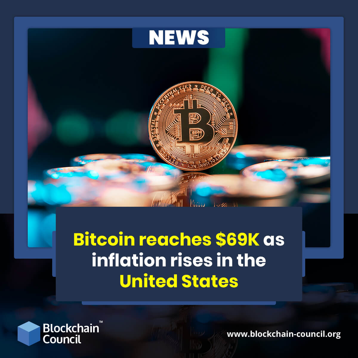 Bitcoin reaches $69K as inflation rises in the United States
