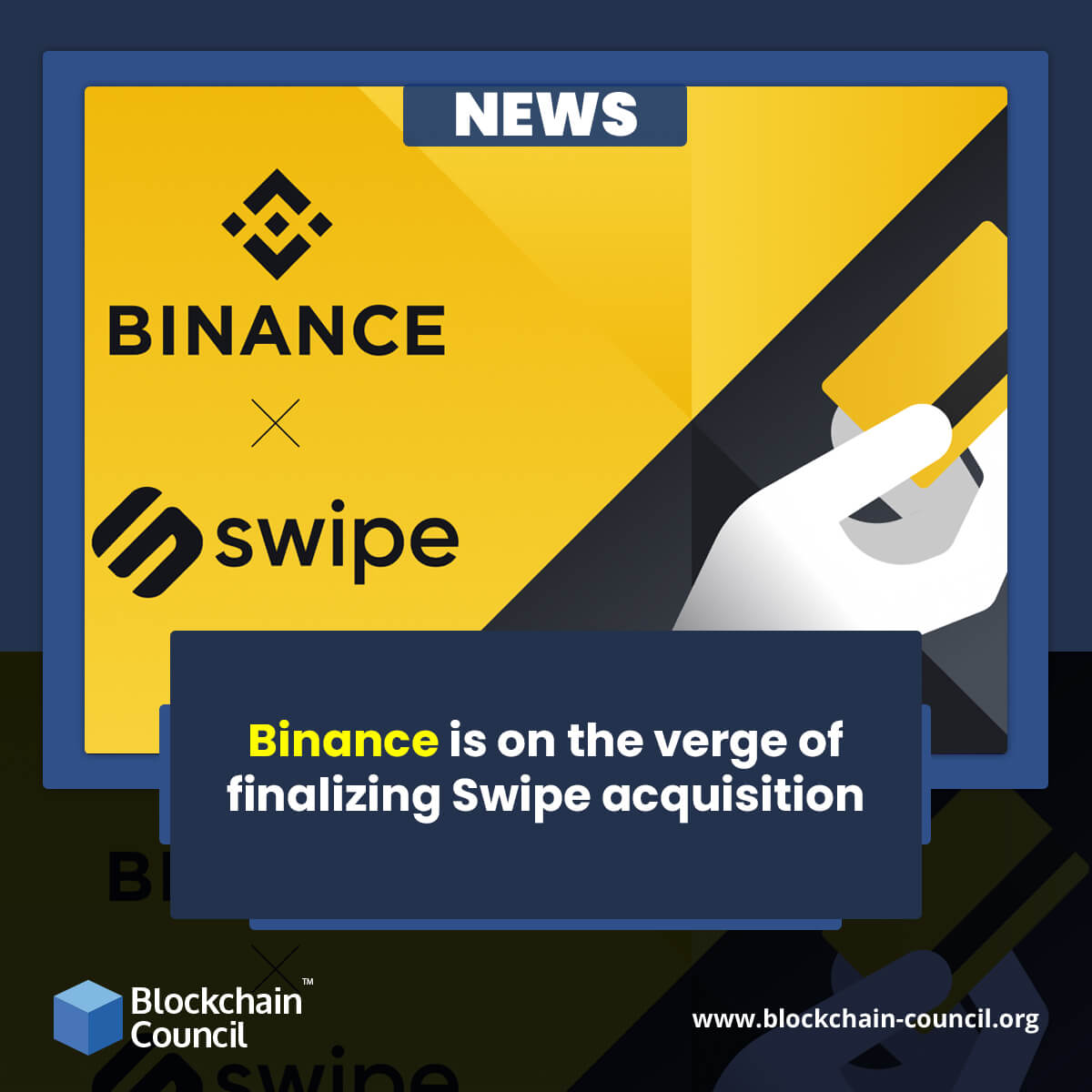 Binance is on the verge of finalizing Swipe acquisition