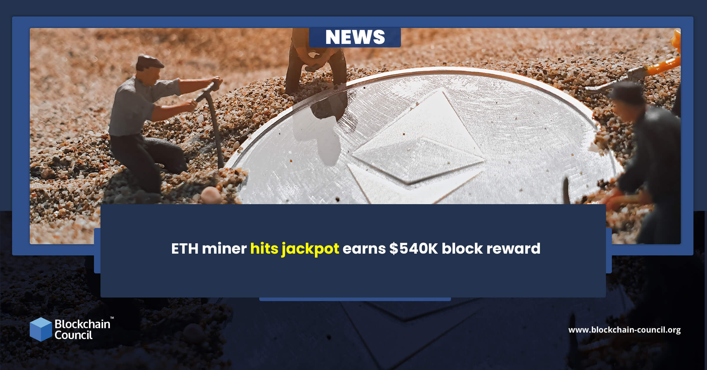 ETH miner hits jackpot earns $540K block reward