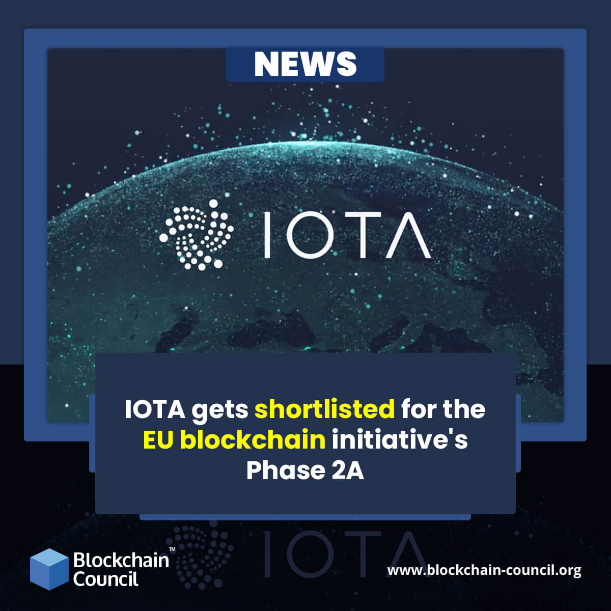 IOTA gets shortlisted for the EU blockchain initiative's Phase 2A