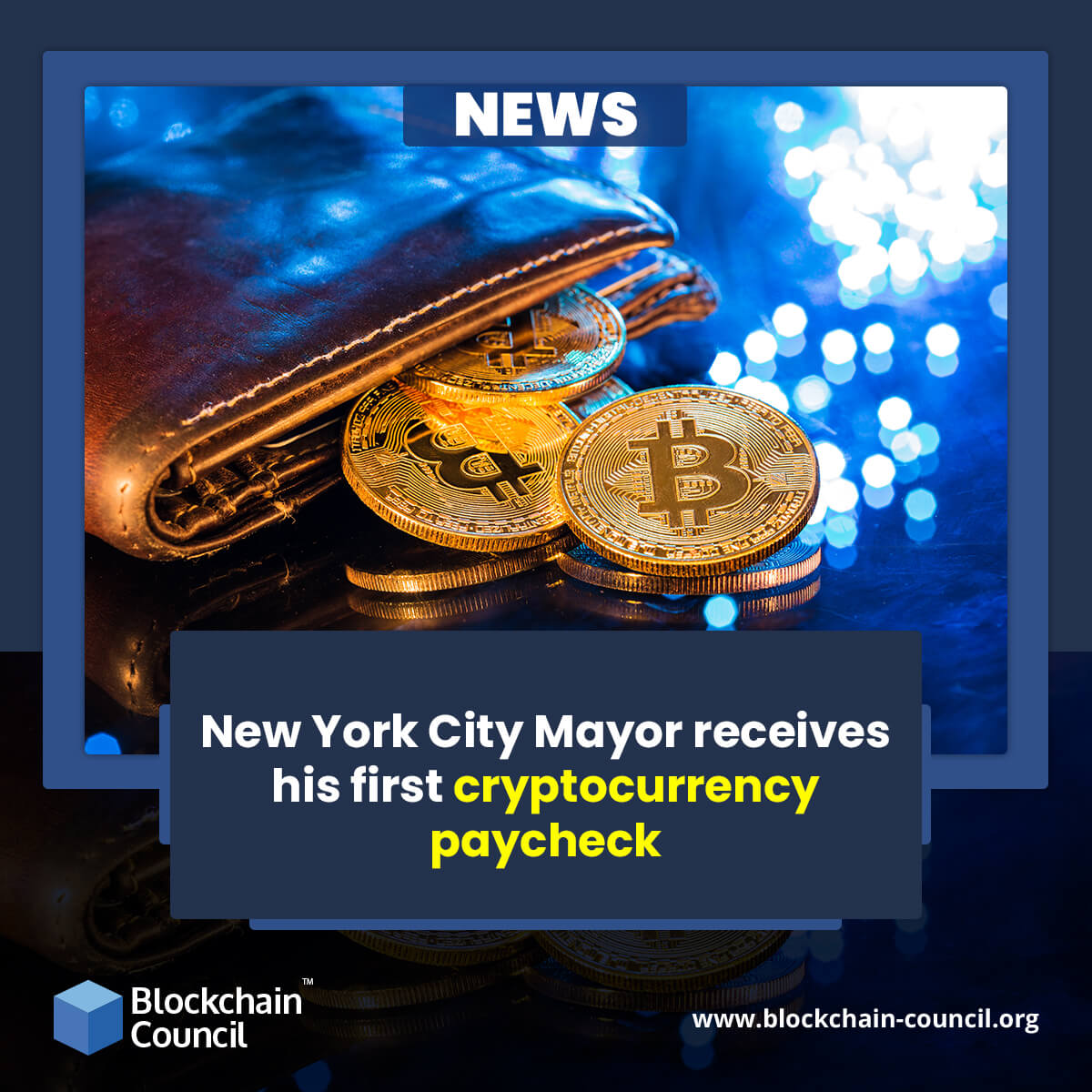 New York City Mayor receives his first cryptocurrency paycheck