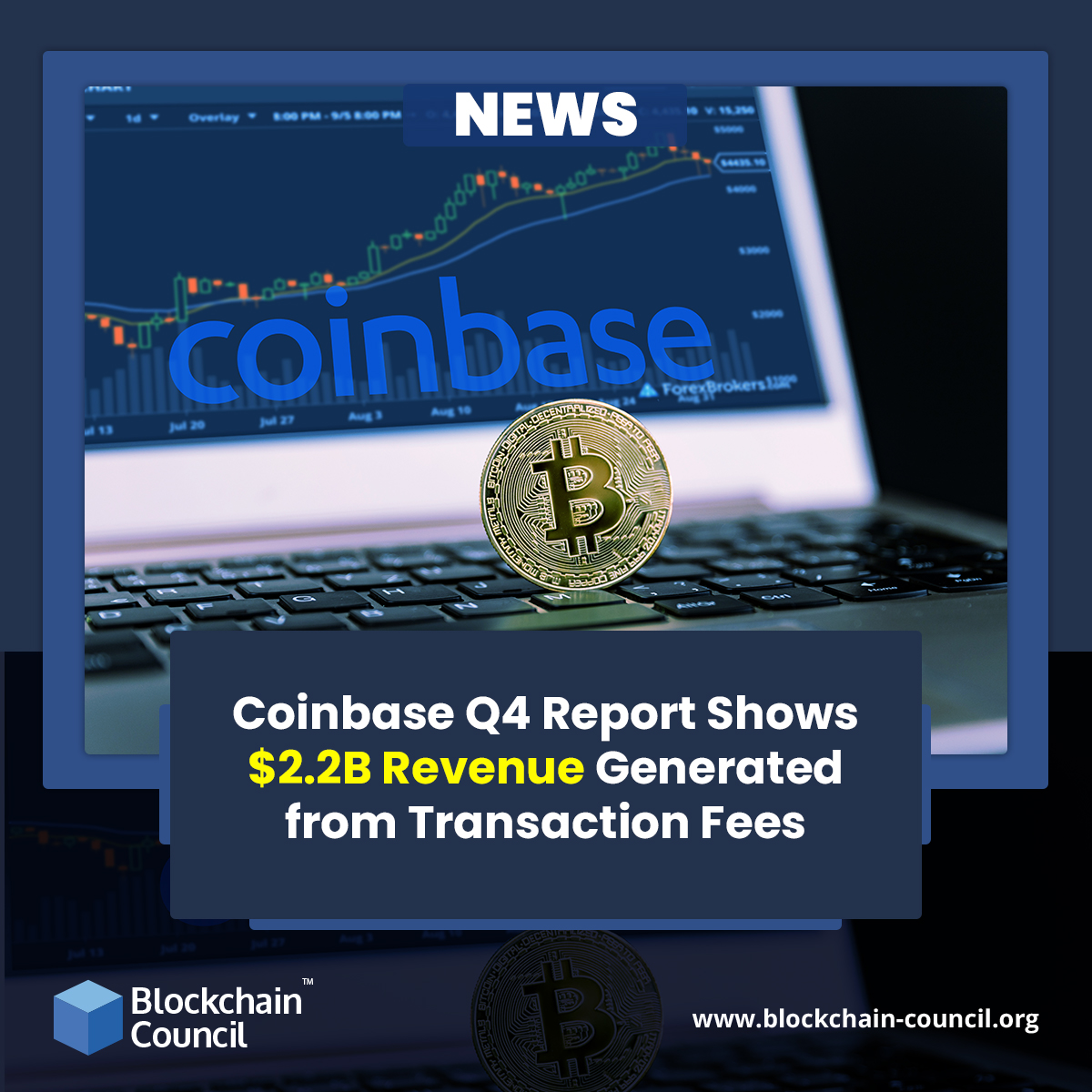 Coinbase Q4 Report Shows $2.2B Revenue Generated from Transaction Fees