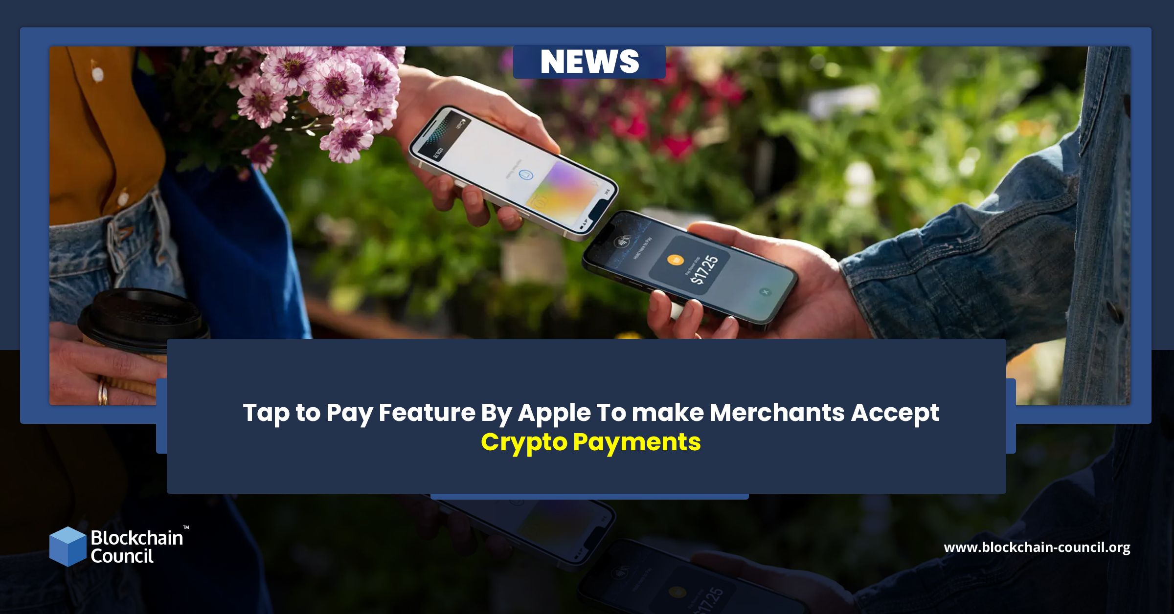 Tap to Pay Feature By Apple To make Merchants Accept Crypto Payments