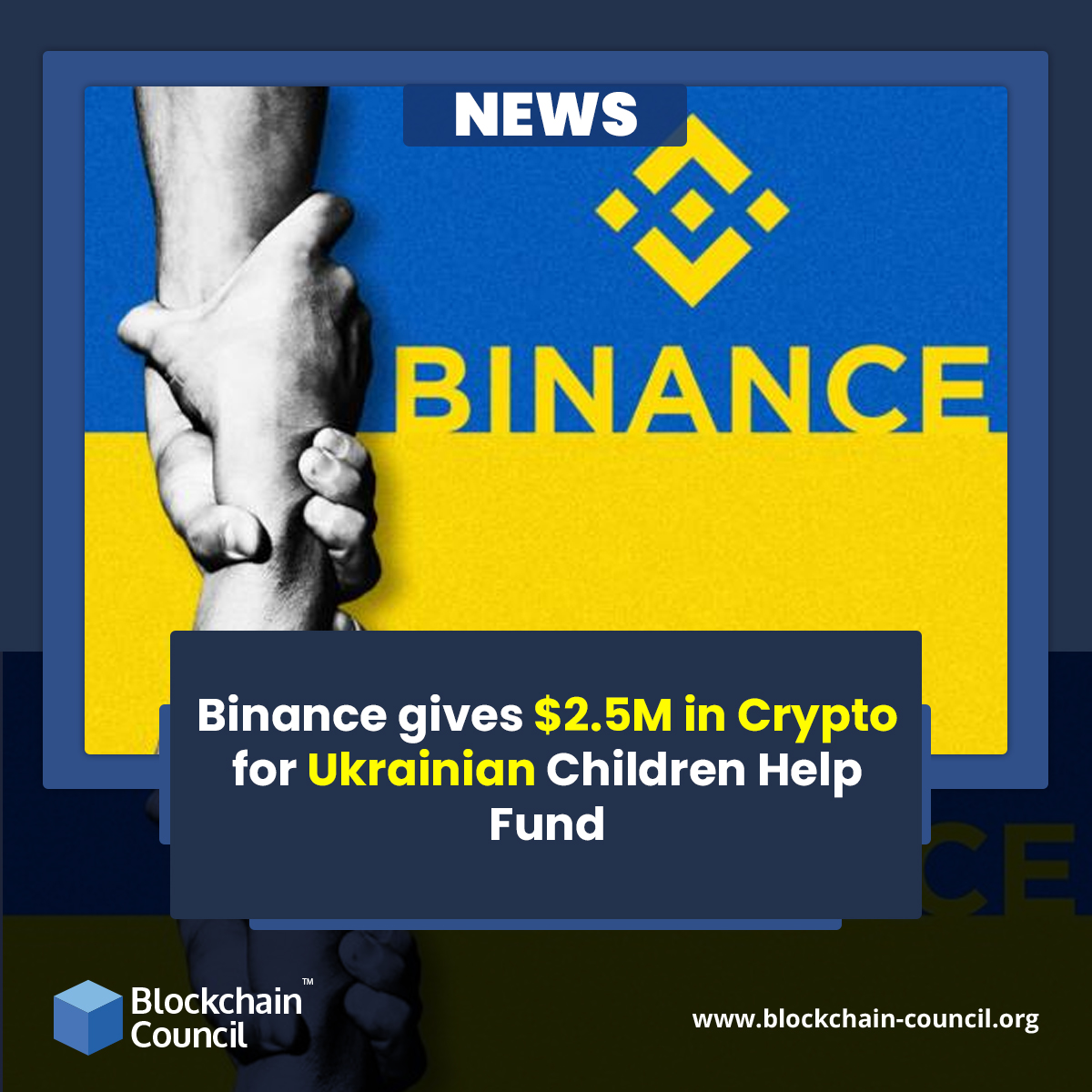 Binance gives $2.5M in Crypto for Ukrainian Children Help Fund