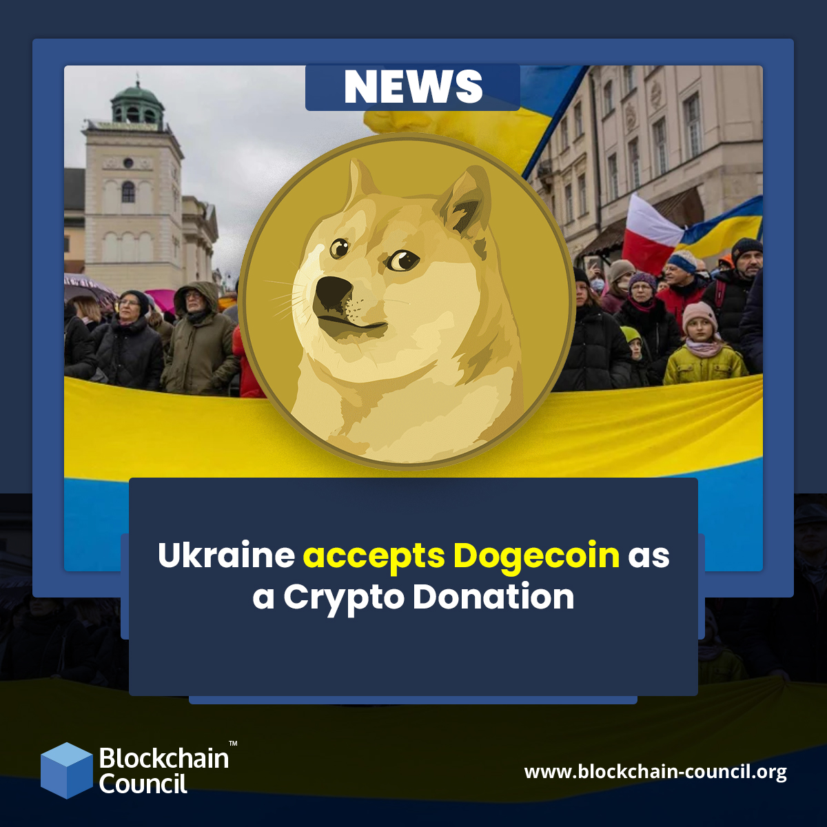 Ukraine accepts Dogecoin as a Crypto Donation