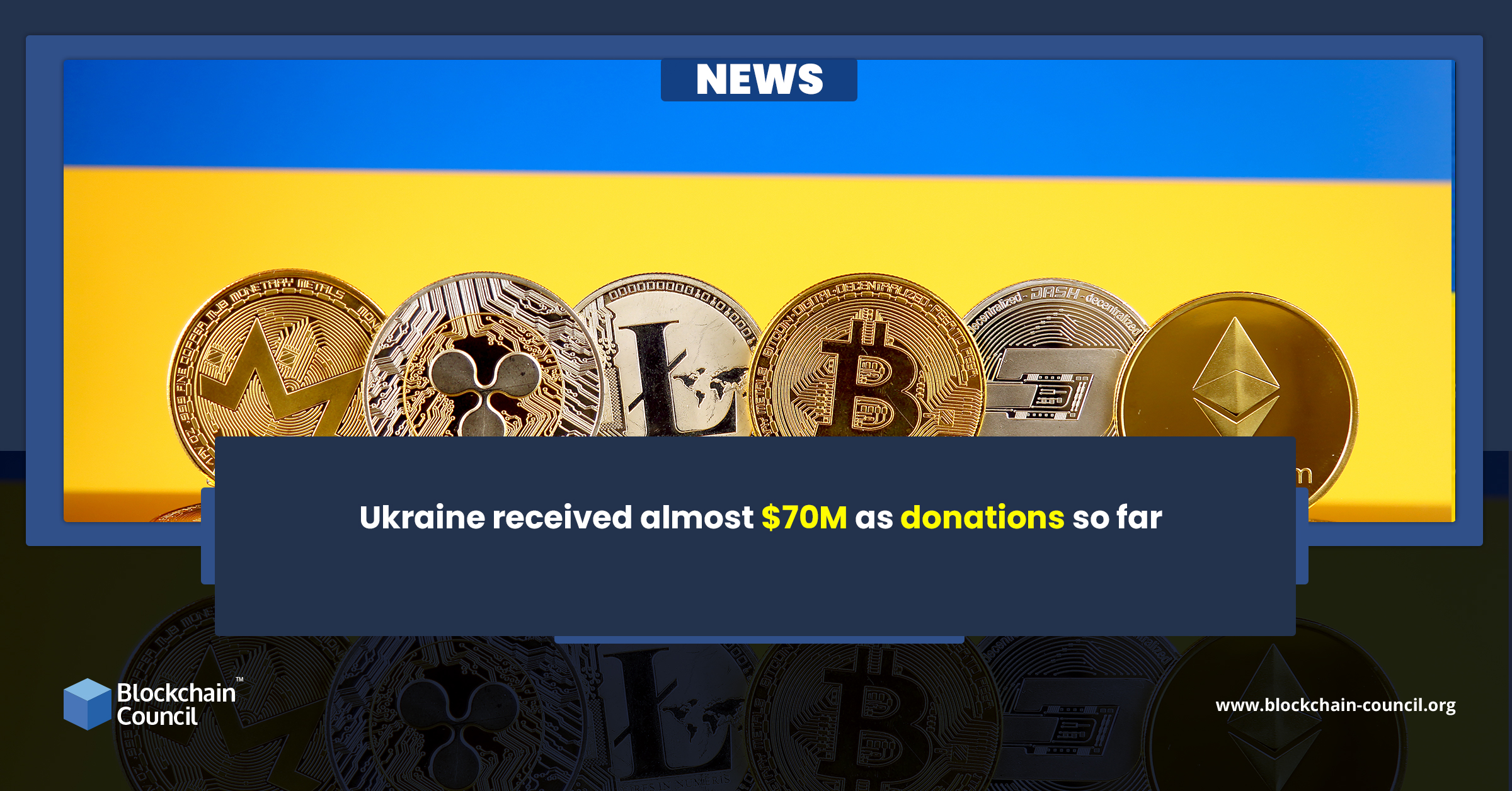 Ukraine received almost $70M as donations so far