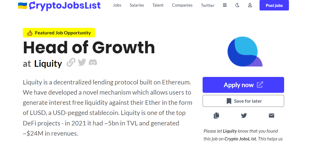 Head of Growth at Liquidity