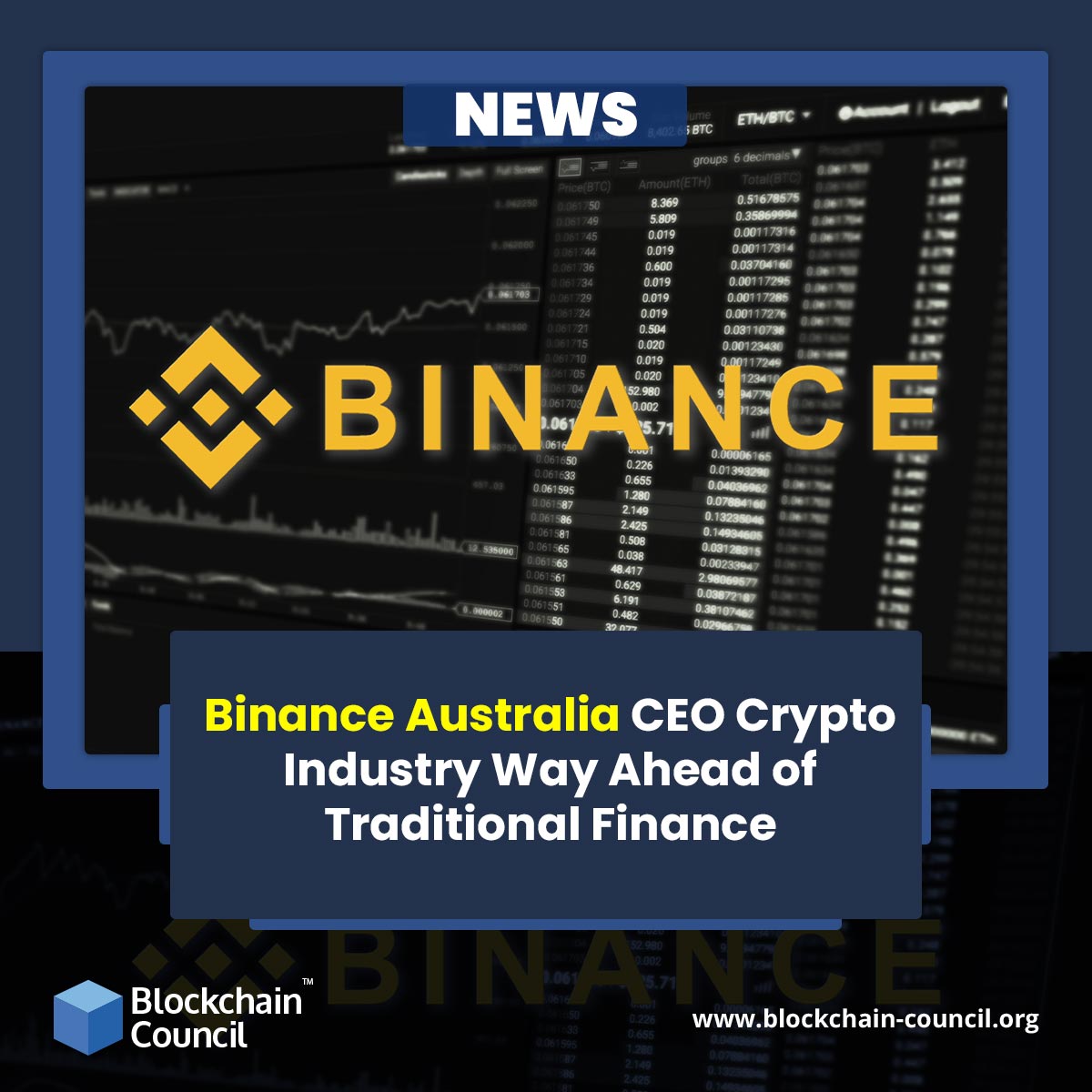 Binance Australia CEO Crypto Industry Way Ahead of Traditional Finance