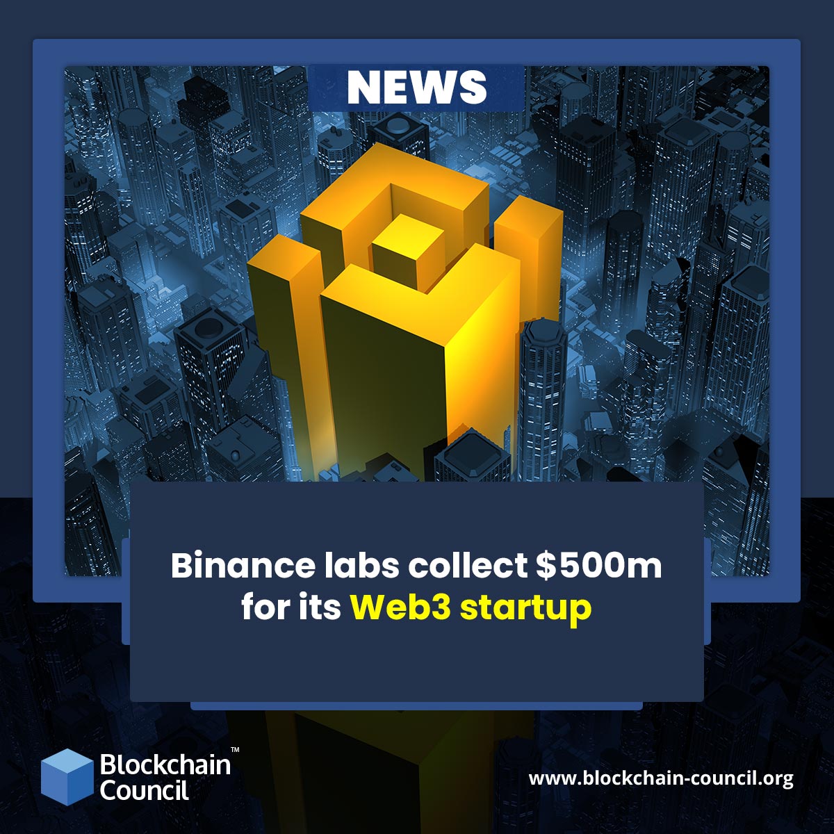 Binance labs collect $500m for its Web3 startup
